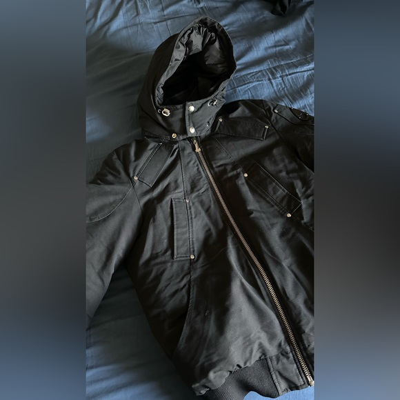 Moose Knuckles Black Military Jacket